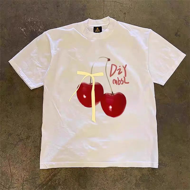 Japanese Brand × Vintage White casual retro loose cherry print t-shirt Size US M / EU 48-50 / 2 - 1 Thumbnail