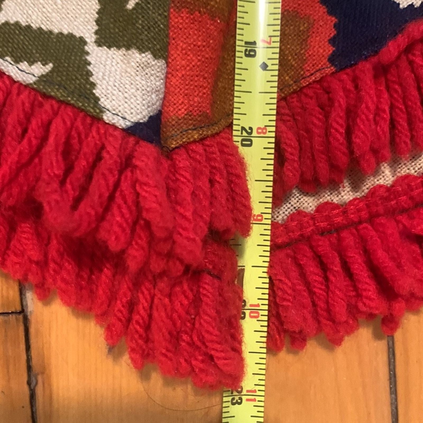 Vintage 70's Boho Aztec tribal poncho native ethnic serape fringed Size L / US 10 / IT 46 - 8 Thumbnail