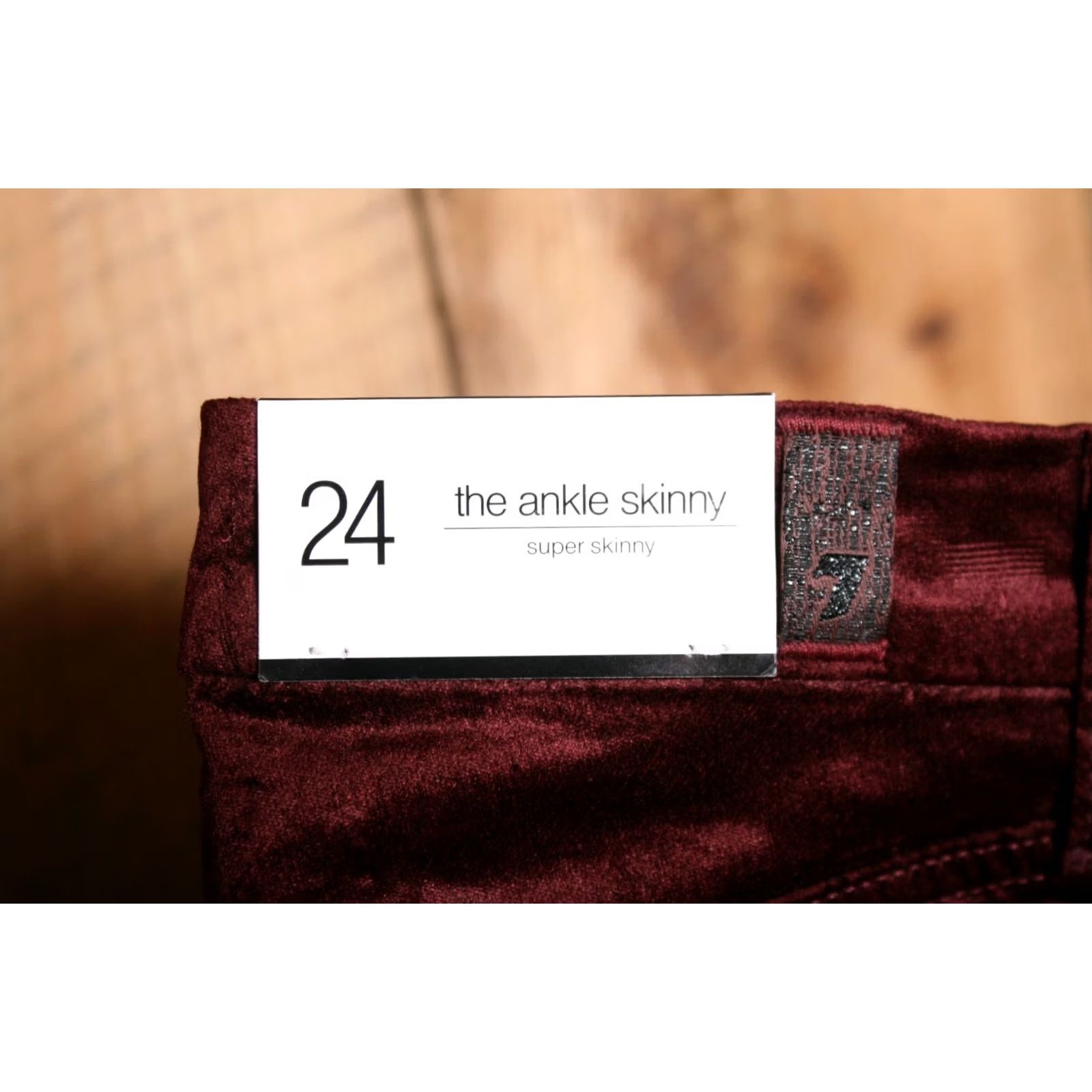 7 For All Mankind 7 FOR ALL MANKIND The Ankle Skinny Merlot Red Velvet Jeans Sz. 24 Womens Skinny Jeans Velvet Cotton Blend 7 For All Mankind Red Velvet 24 Womens Size 42" / US 20 - 5 Thumbnail