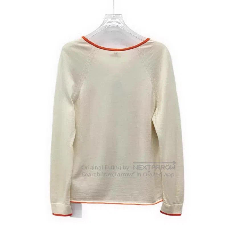 Hermes Hermes Bicolor Silk Compass Printed Cashmere V-Neck Long S Size XS / US 0-2 / IT 36-38 - 2 Thumbnail