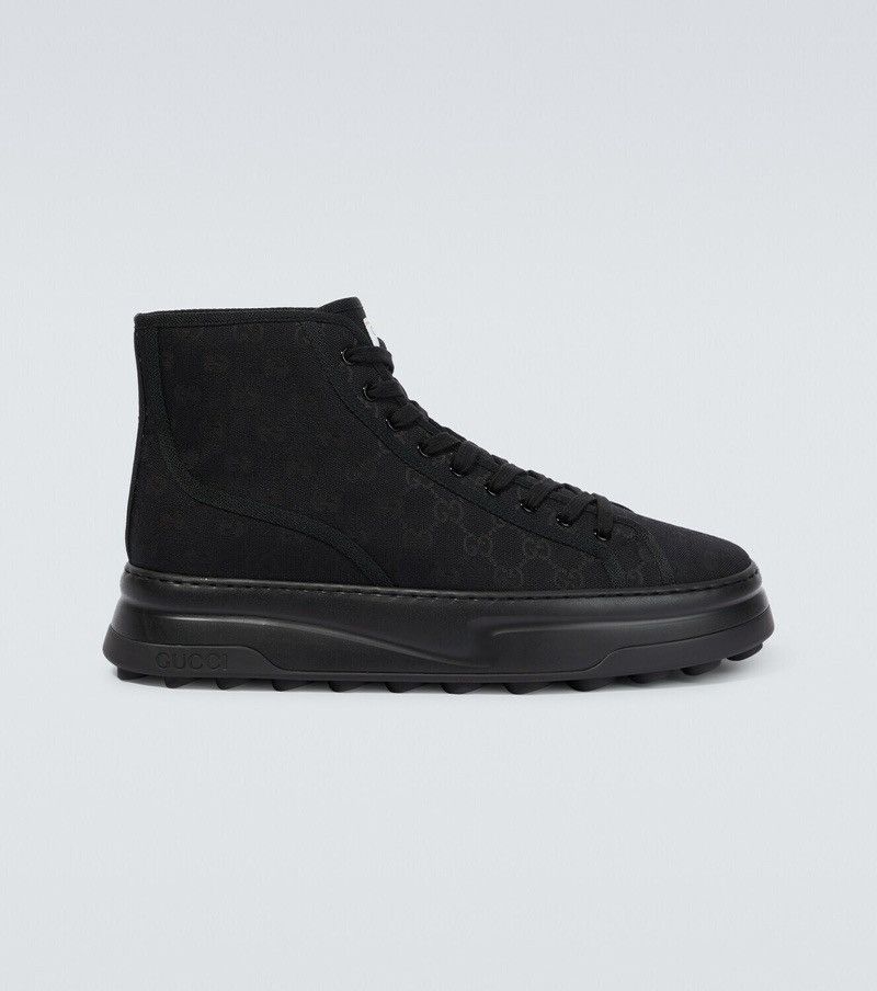 Gucci Gucci Mens Tennis 1977 High Top Brown GG Supreme Monogram Size US 11 / EU 44 - 4 Thumbnail