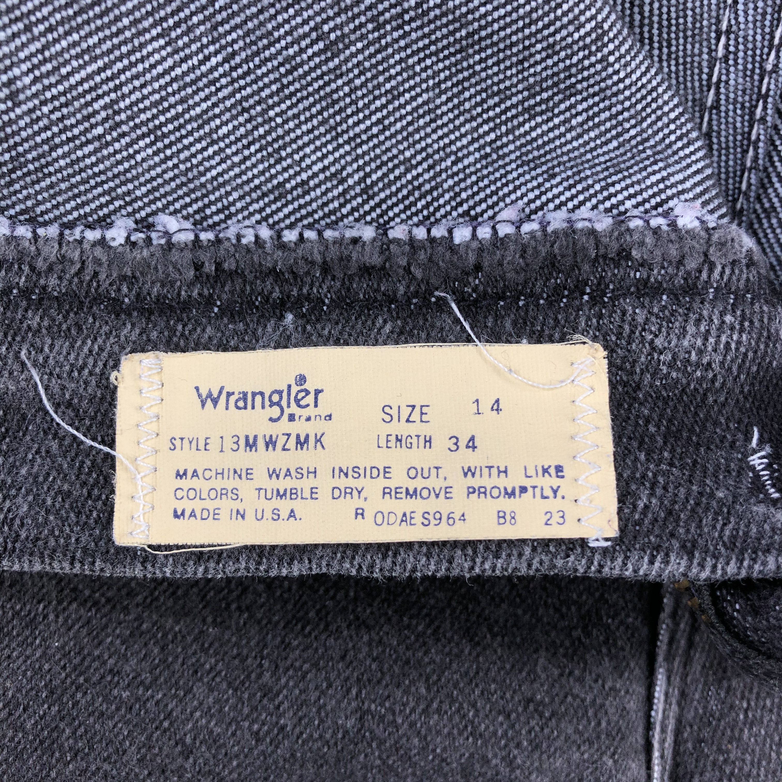 Vintage Vintage 80s Wrangler Jeans Faded Black Denim KJ1084 Size US 28 / EU 44 - 9 Thumbnail