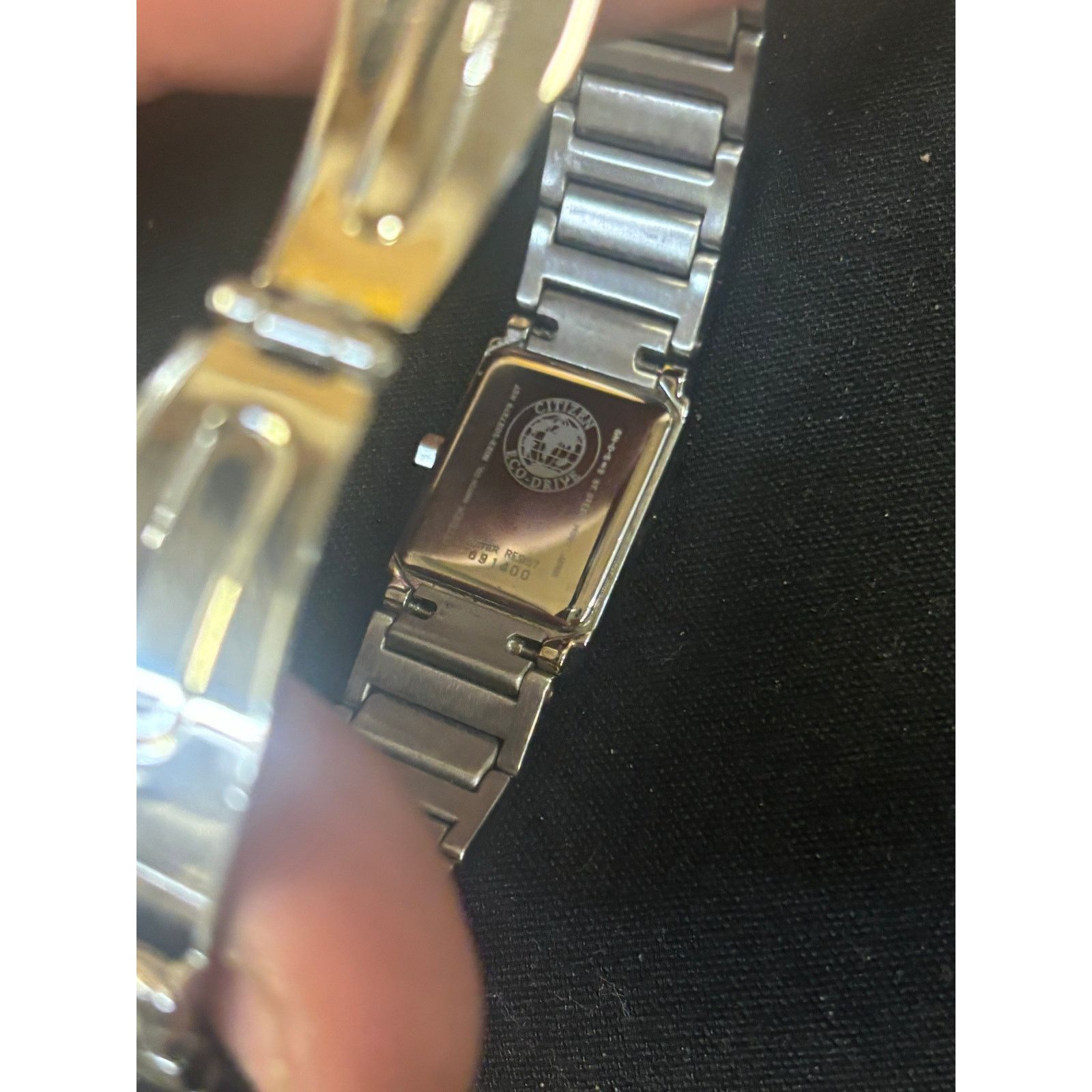 (B).Stroy Citizens Eco-Drive Black Dial Silver Tone Women’s Watch! Size ONE SIZE - 9 Thumbnail
