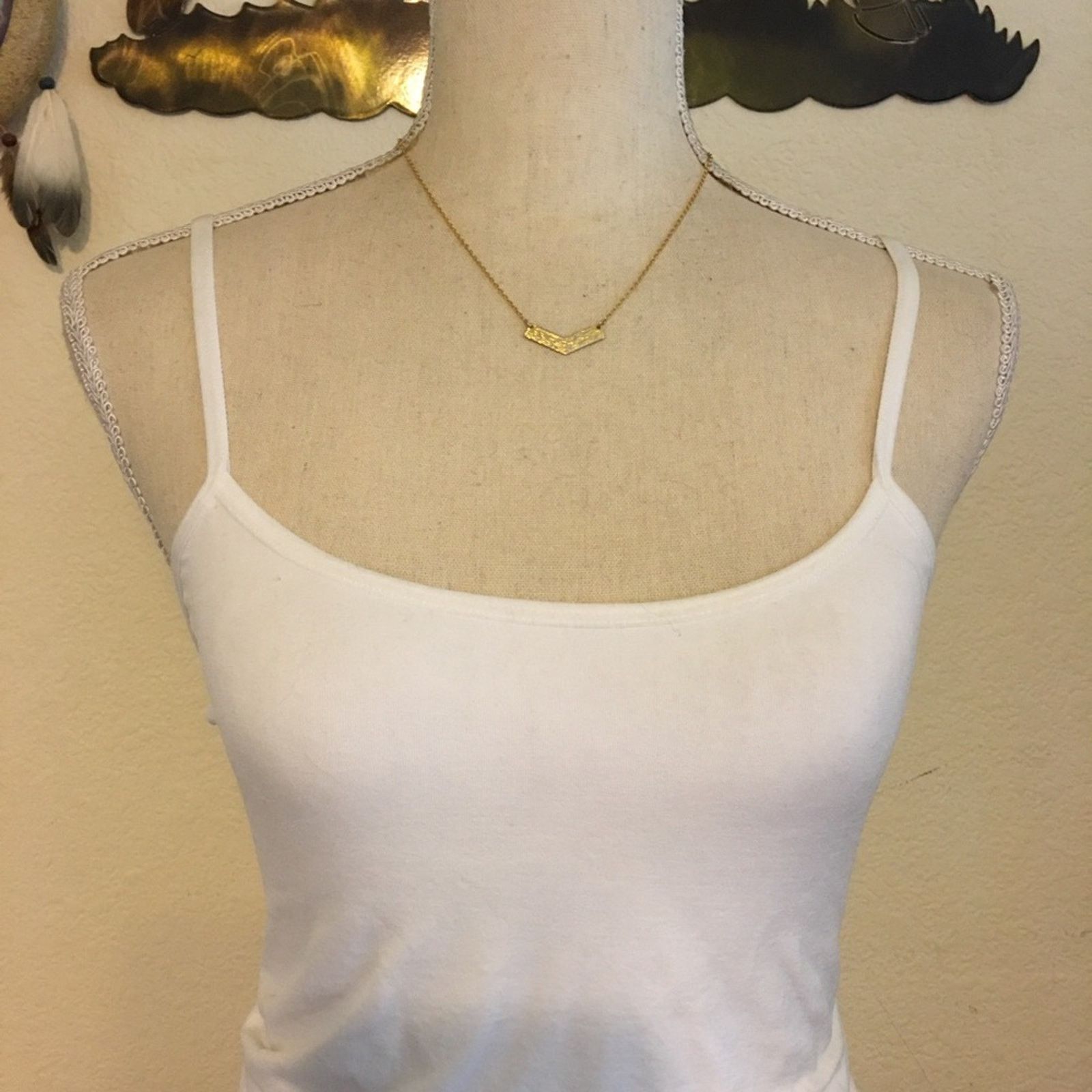 Jewelry Gold tone textured bar sparkle chain necklace Size ONE SIZE - 3 Thumbnail