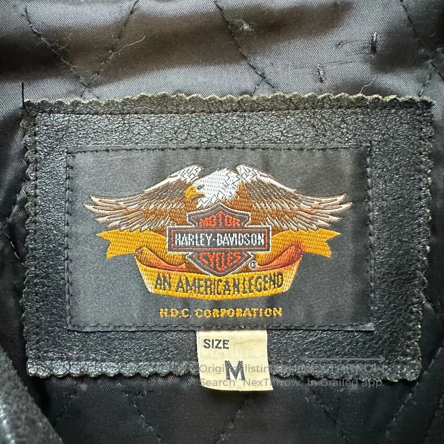 Vintage Vintage Harley Davidson Flame Embroidered Leather Jacket. Size US M / EU 48-50 / 2 - 3 Thumbnail