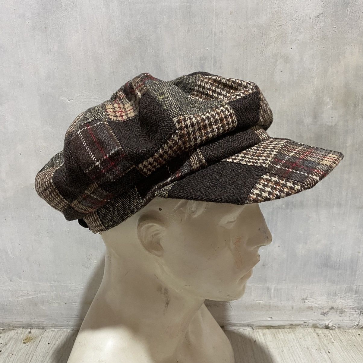 Japanese Brand vintage grace hats patchwork pattern newboys cap unique hats Size ONE SIZE - 3 Thumbnail