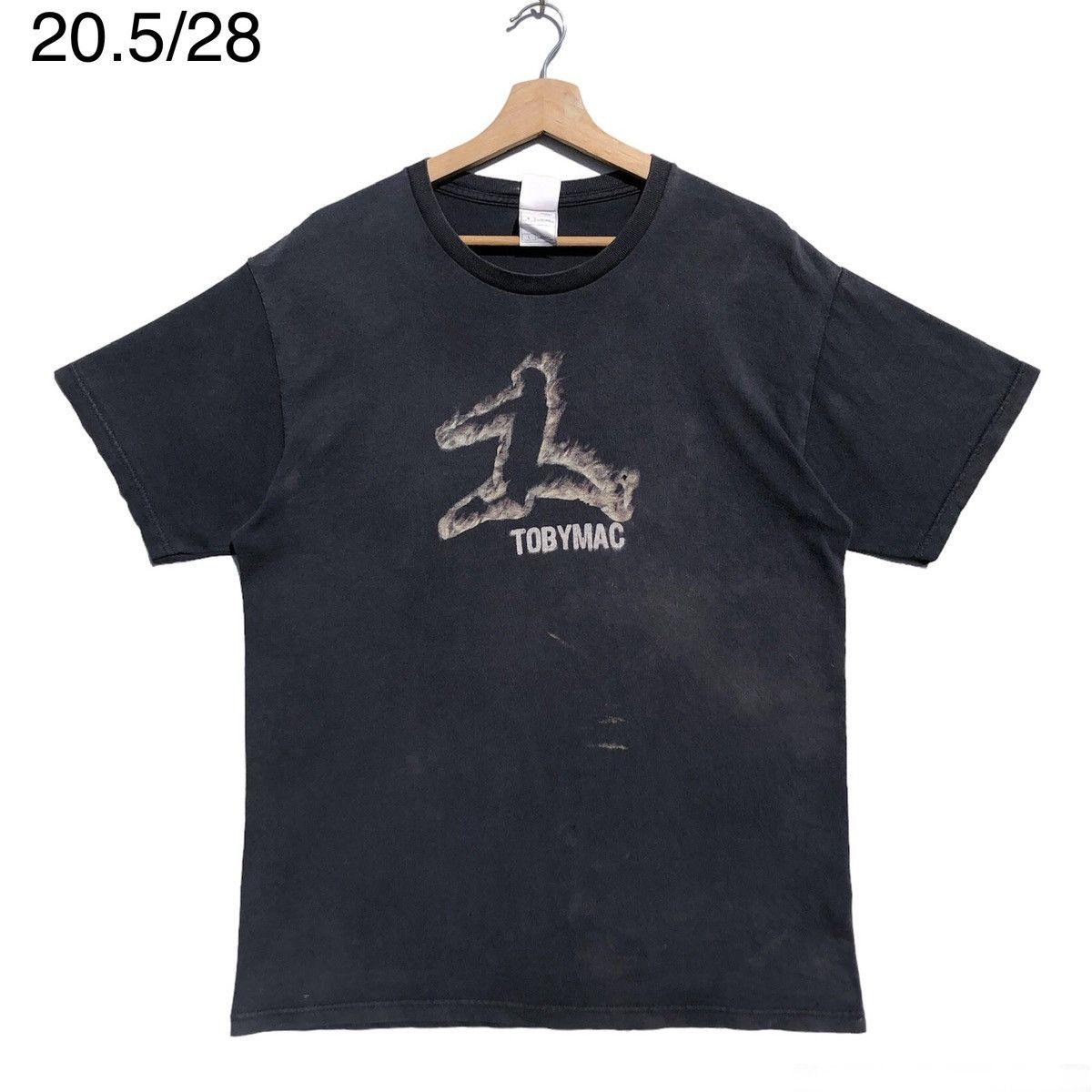 image of Band Tees x Fruit Of The Loom Tobymac Rapper in Faded Black, Men's (Size Large)