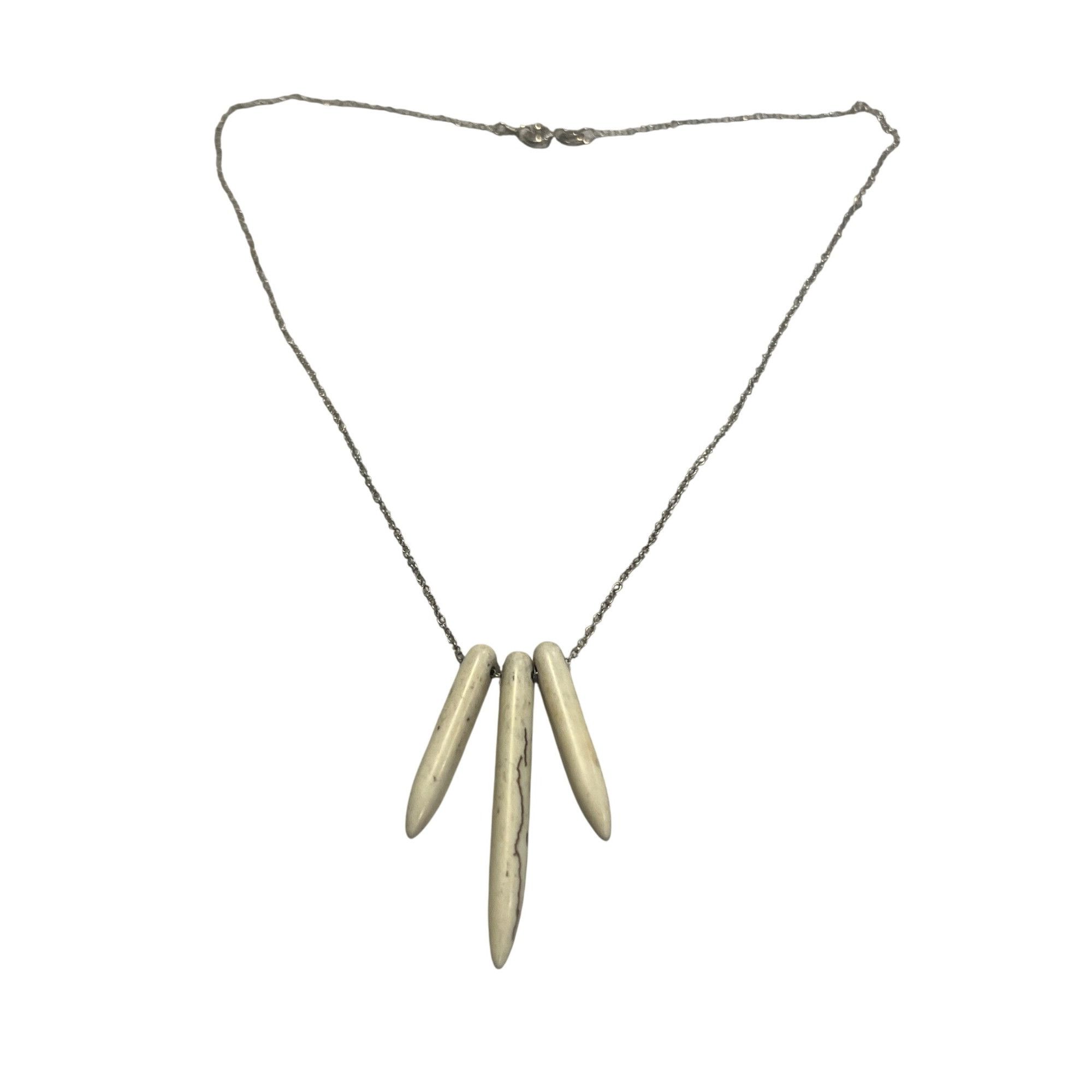 Other Vintage Sterling Silver Necklace Howlite Spike Faux Bone Pen Size ONE SIZE - 1 Thumbnail