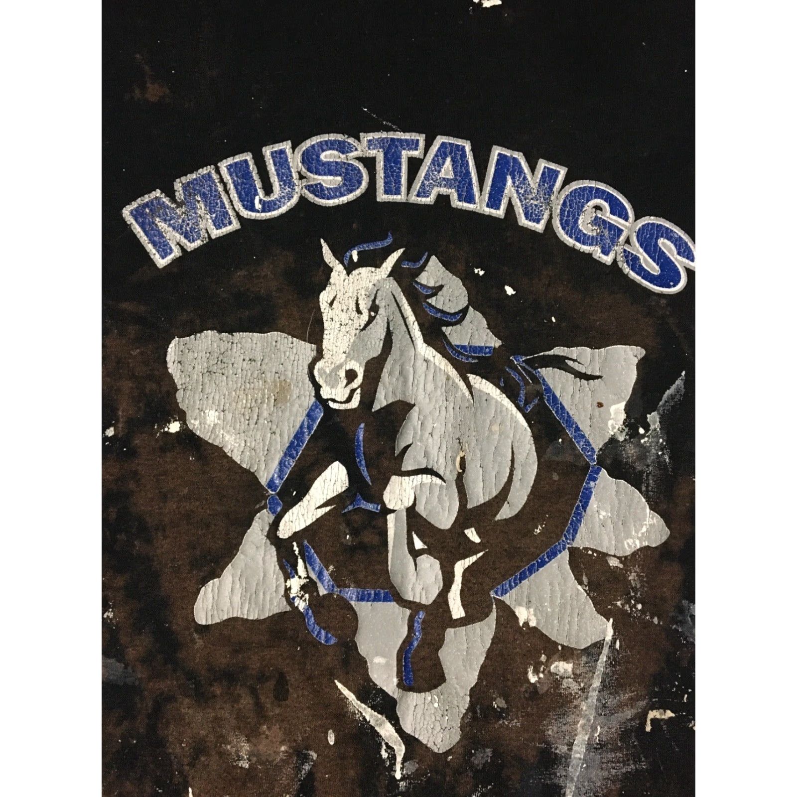 Thrasher VINTAGE Mustangs School T-Shirt XL Black Distressed Paint Splatter Grunge 90s Mens Size US XL / EU 56 / 4 - 3 Thumbnail