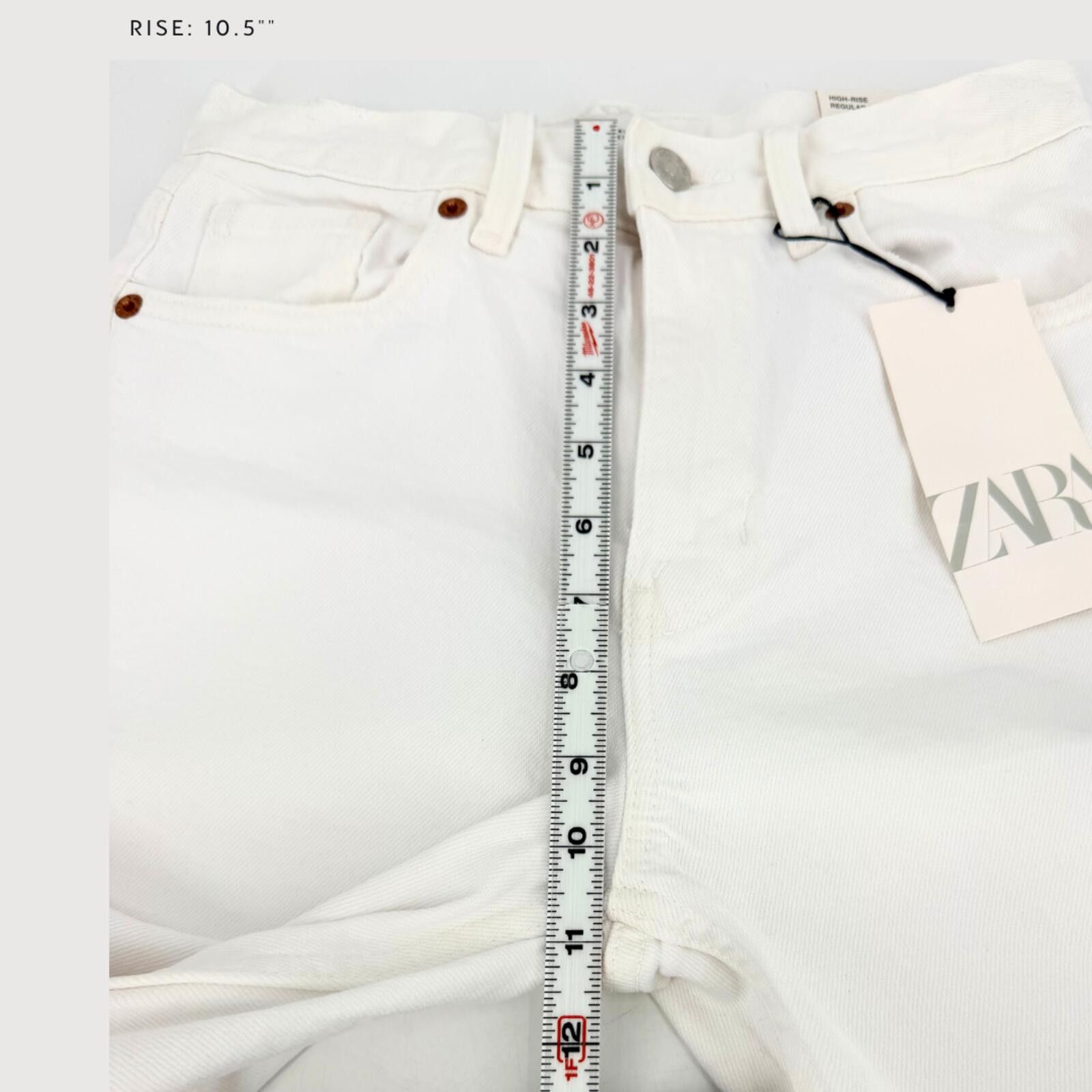 Zara Zara NWT High Rise Barrel Jeans White 2 Size 26" / US 2 / IT 38 - 7 Thumbnail