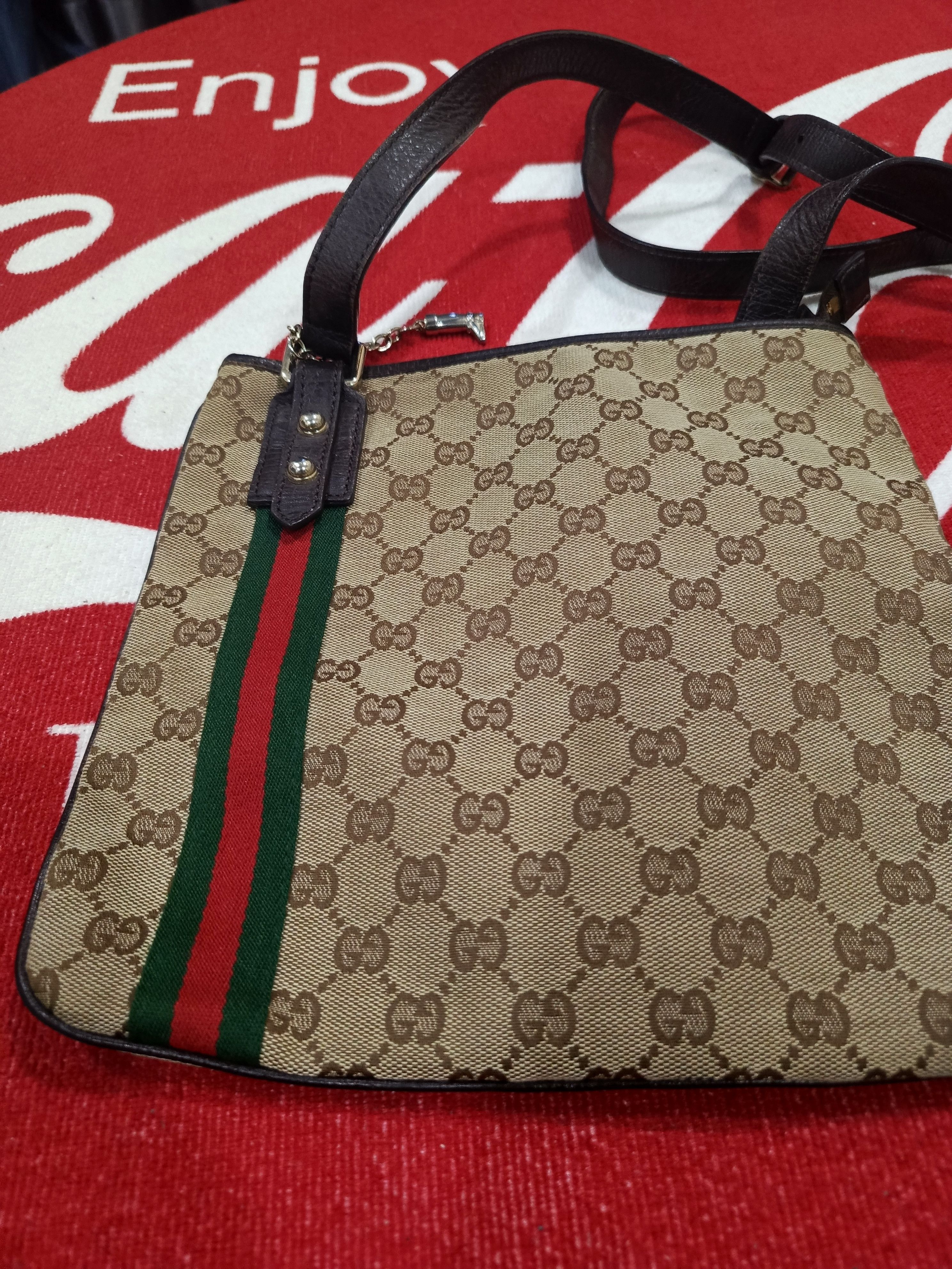 Gucci Gucci Brown GG Canvas Jolicoeur Crossbody Bag Size ONE SIZE - 8 Thumbnail