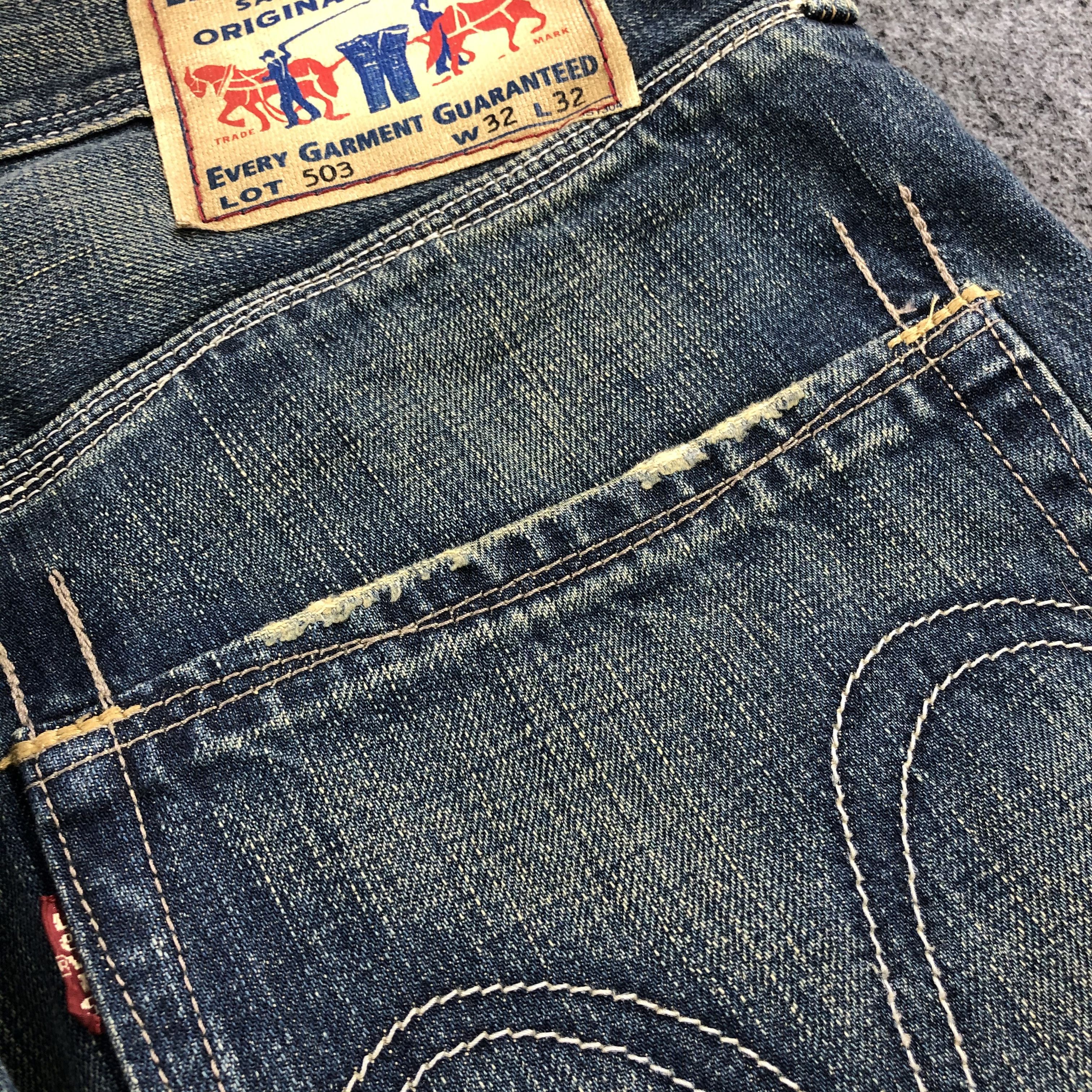 Levi's Vintage 90s Blue Wash Levis 503 Jeans-J1862 Size US 32 / EU 48 - 9 Thumbnail