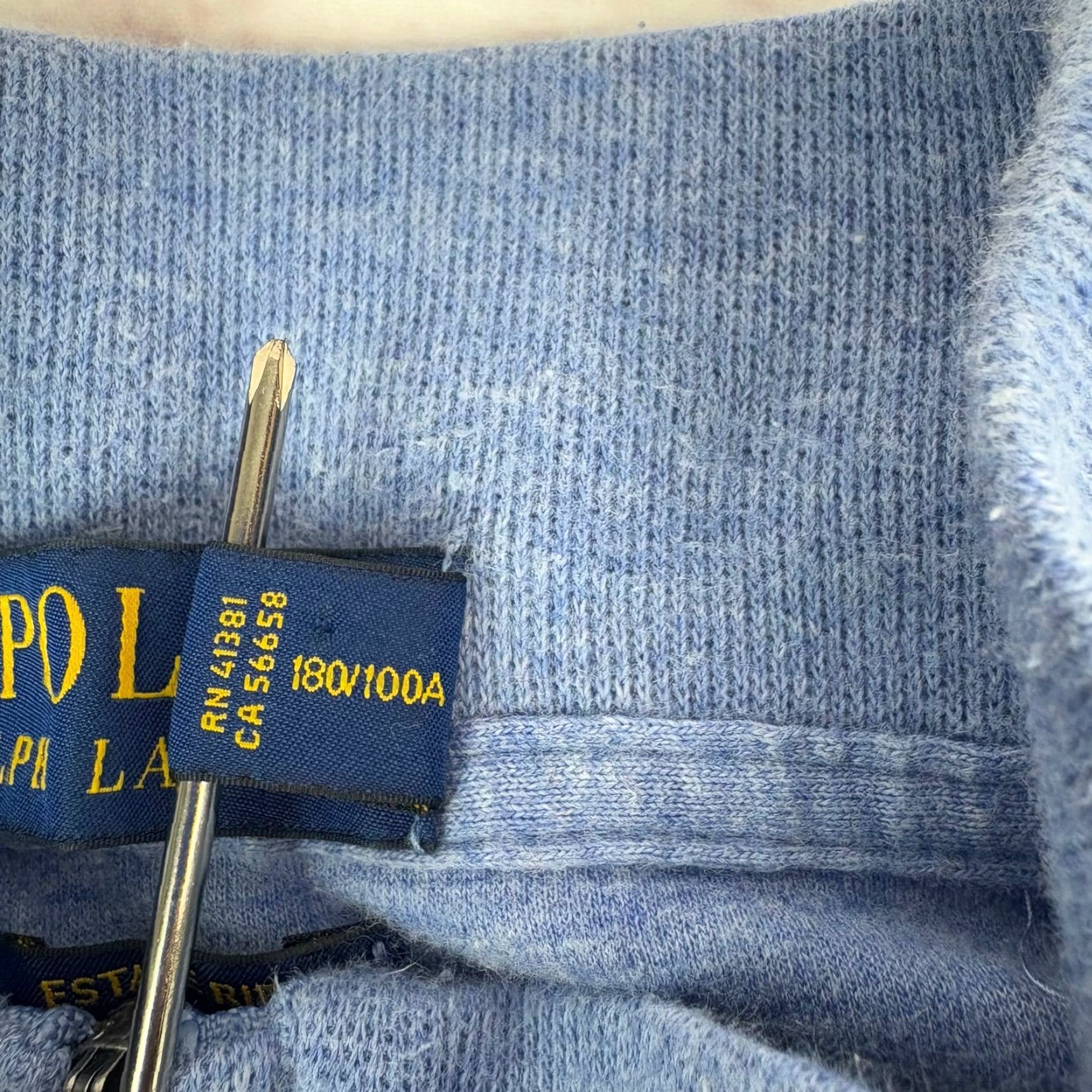 Polo Ralph Lauren Polo Ralph Lauren Sweater Mens Large Blue Estate Rib 1/4 Zip Mock Neck Cotton Size US L / EU 52-54 / 3 - 7 Thumbnail