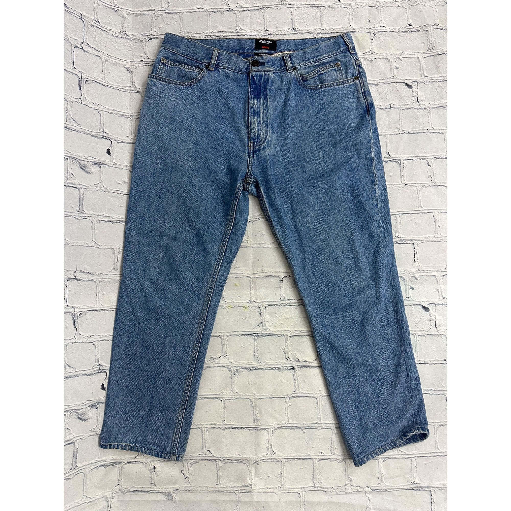 Calvin Klein 205W39NYC SS19 REFLECTIVE PATCH DENIM JEANS | Grailed