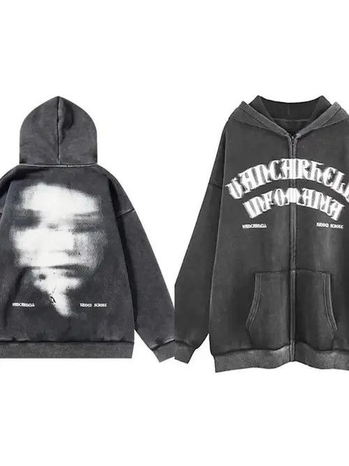 Japanese Brand Hoodie Grunge Emo Zip Up Graphic Hoodies Size US M / EU 48-50 / 2 - 3 Thumbnail