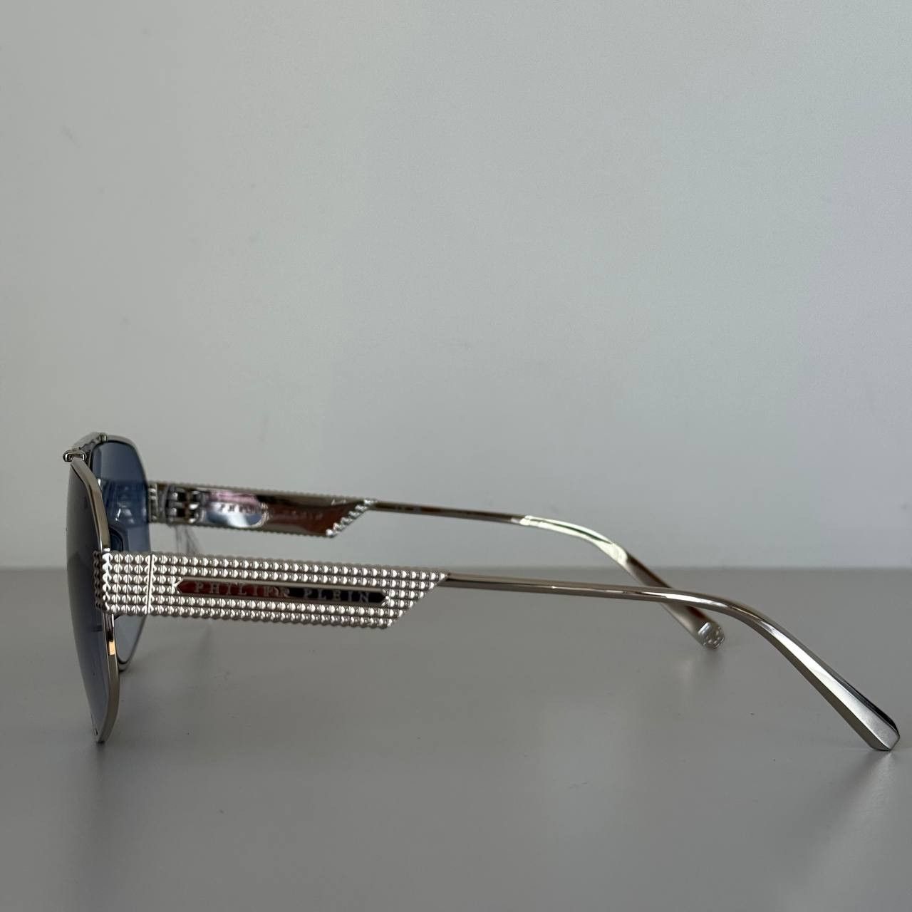 Philipp Plein Philipp Plein Rock Superhero SPP106 Men’s Sunglasses Silver Size ONE SIZE - 4 Thumbnail