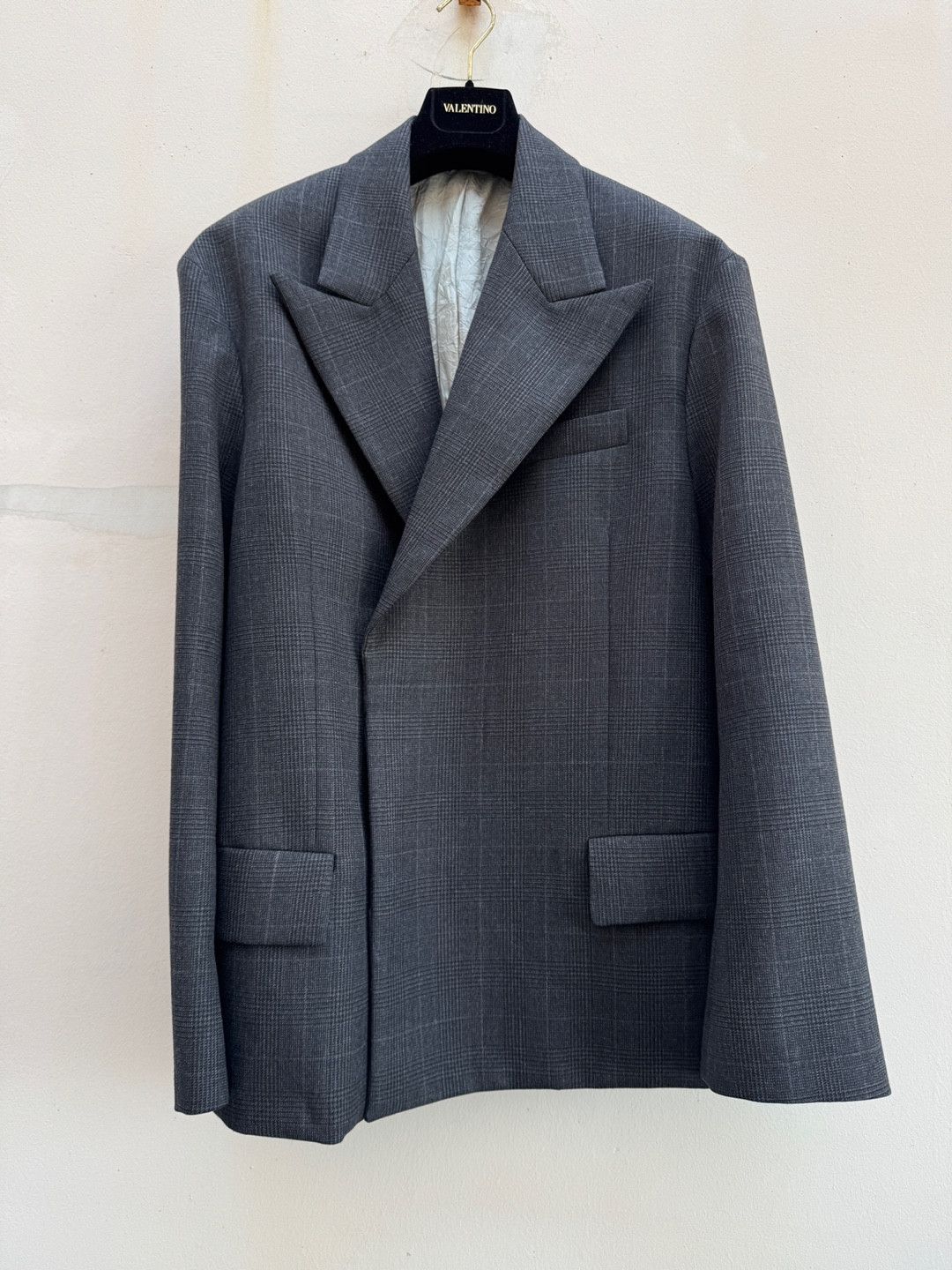 Acne Studios ACNE STUDIOS Fine-check Double-breasted Blazer Size US S / EU 44-46 / 1 - 8 Thumbnail