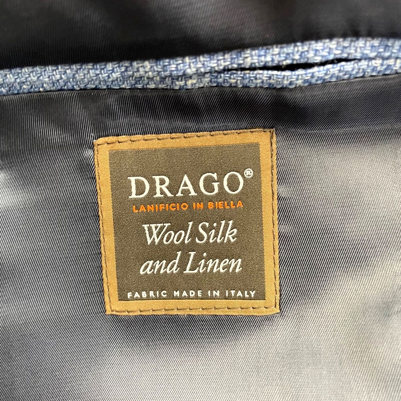 Bloomingdale's Bloomingdale's Blazer Blue 42L Drago Wool/Silk/Linen 2-Button Men's Size 42R - 6 Thumbnail