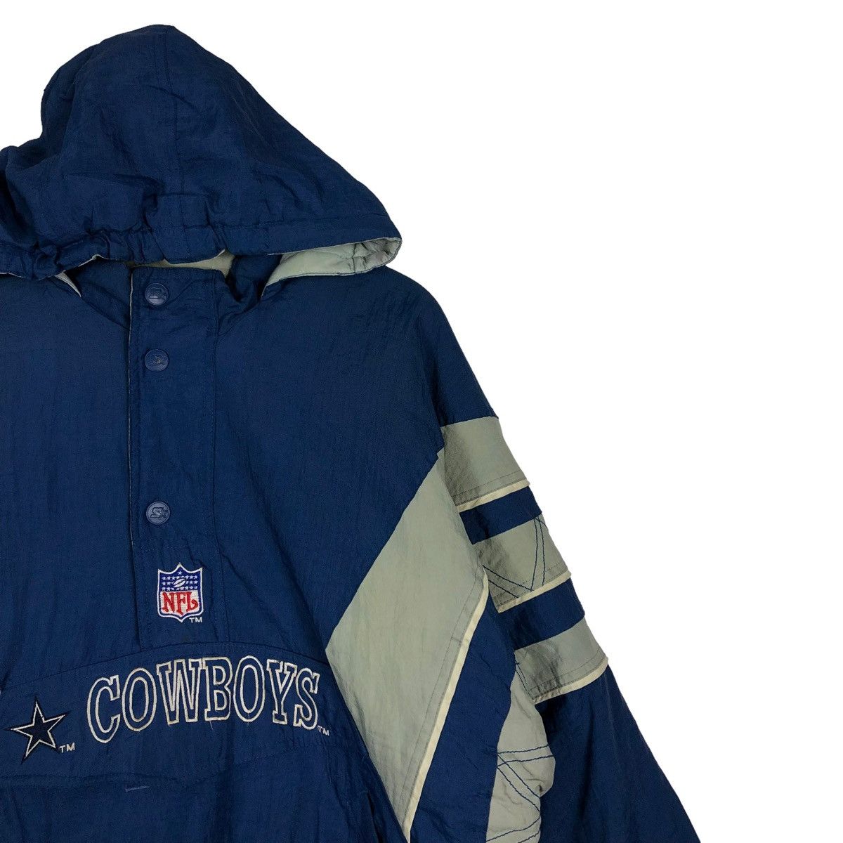 NFL 🔥90’s Vintage Bomber Jacket NFL Starter Cowboys Big Logo Size US XL / EU 56 / 4 - 4 Thumbnail