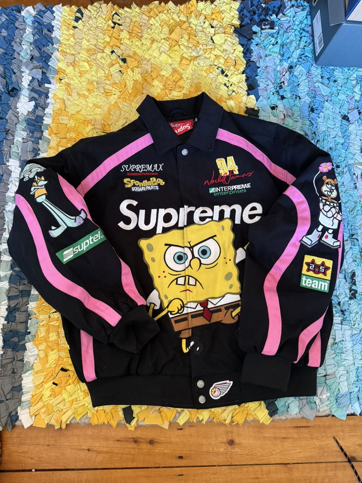 ジャケット・アウター Supreme x SpongeBob Racing Jacket Supreme x SpongeBob SquarePants Jeff Hamilton Racing Jacket