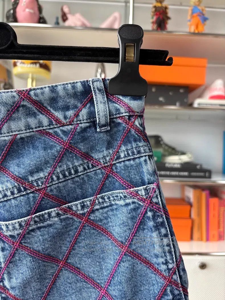 Chanel Chanel Diamond check denim shorts Size 42" / US 20 - 3 Thumbnail