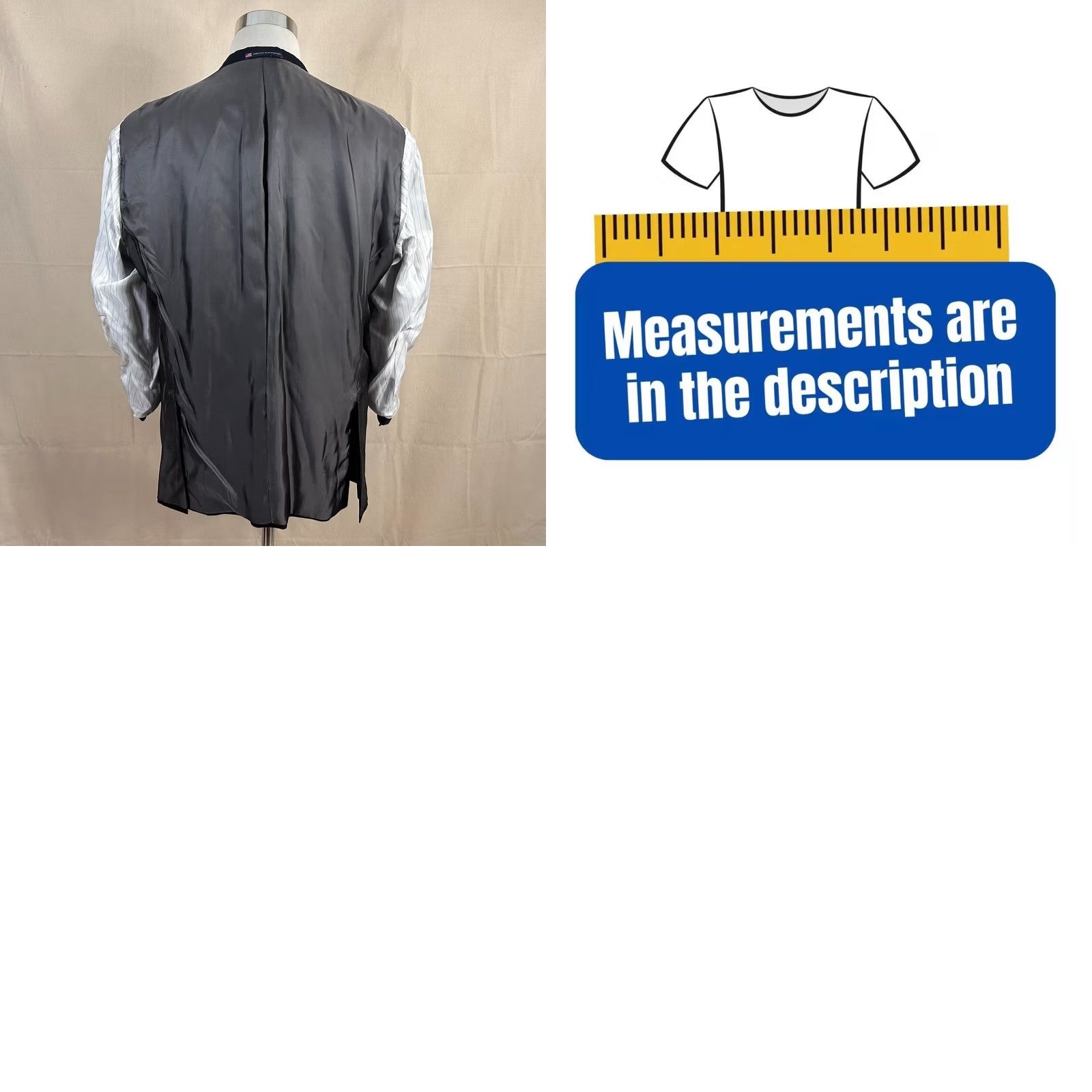 Hart Schaffner Marx Hart Schaffner Marx 48R Sport Coat Wool Blend Dark Gray Two Button Double Vented Jacket Mens Regular Size 48 Size US XS / EU 42 / 0 - 8 Thumbnail