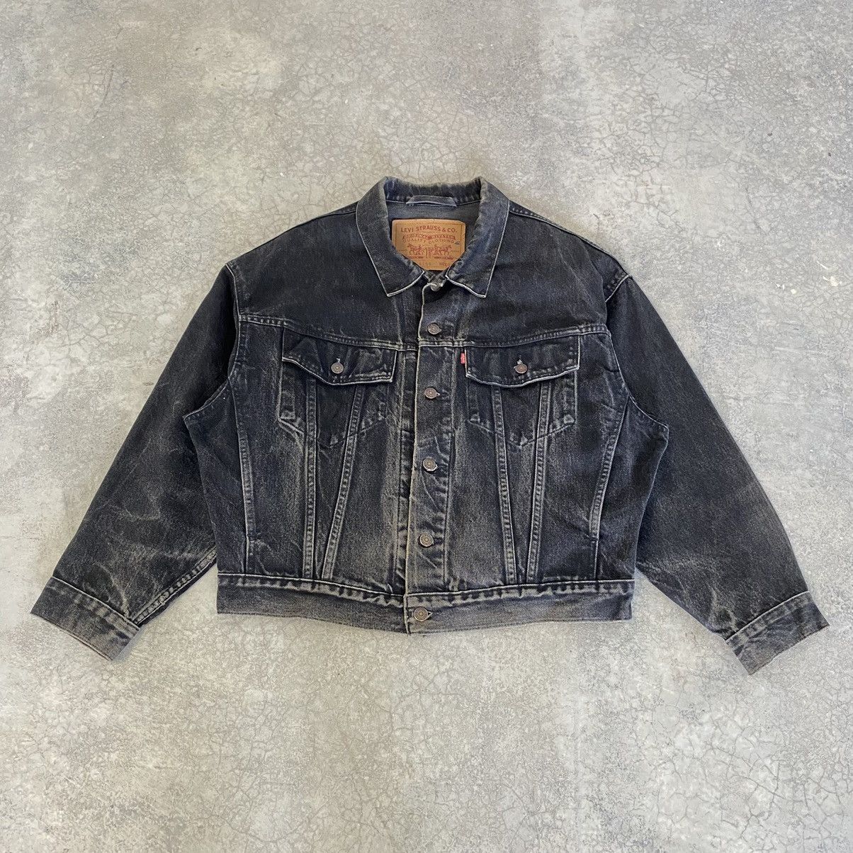 Denim Jacket × Levi's × Vintage VTG 1992 Levis Faded Black