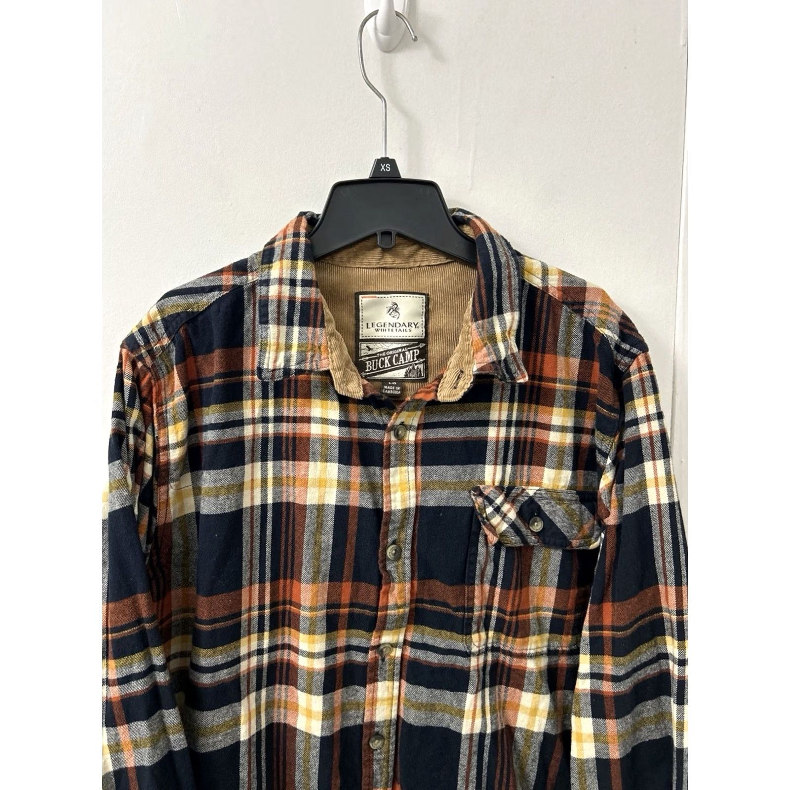Vintage Legendary Whitetails Buck Camp Shirt Mens Large Orange Plaid Flannel Button-Down Shirt Size US L / EU 52-54 / 3 - 2 Thumbnail