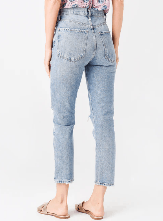 Agolde AGOLDE Riley High Rise Straight Crop Jean Distressed Cotton Size 32" / US 10 / IT 46 - 10 Thumbnail