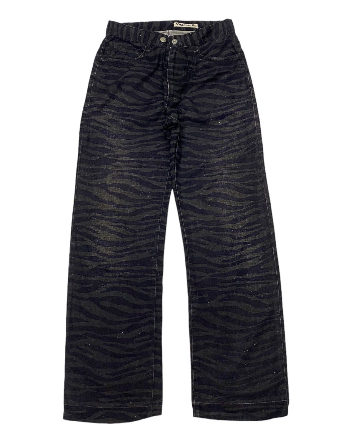 If Six Was Nine 🔥BAGGY DISTRESSED DENIM MOTHER TIGER STRIPES DENIM JEANS Size US 29 - 1 Thumbnail
