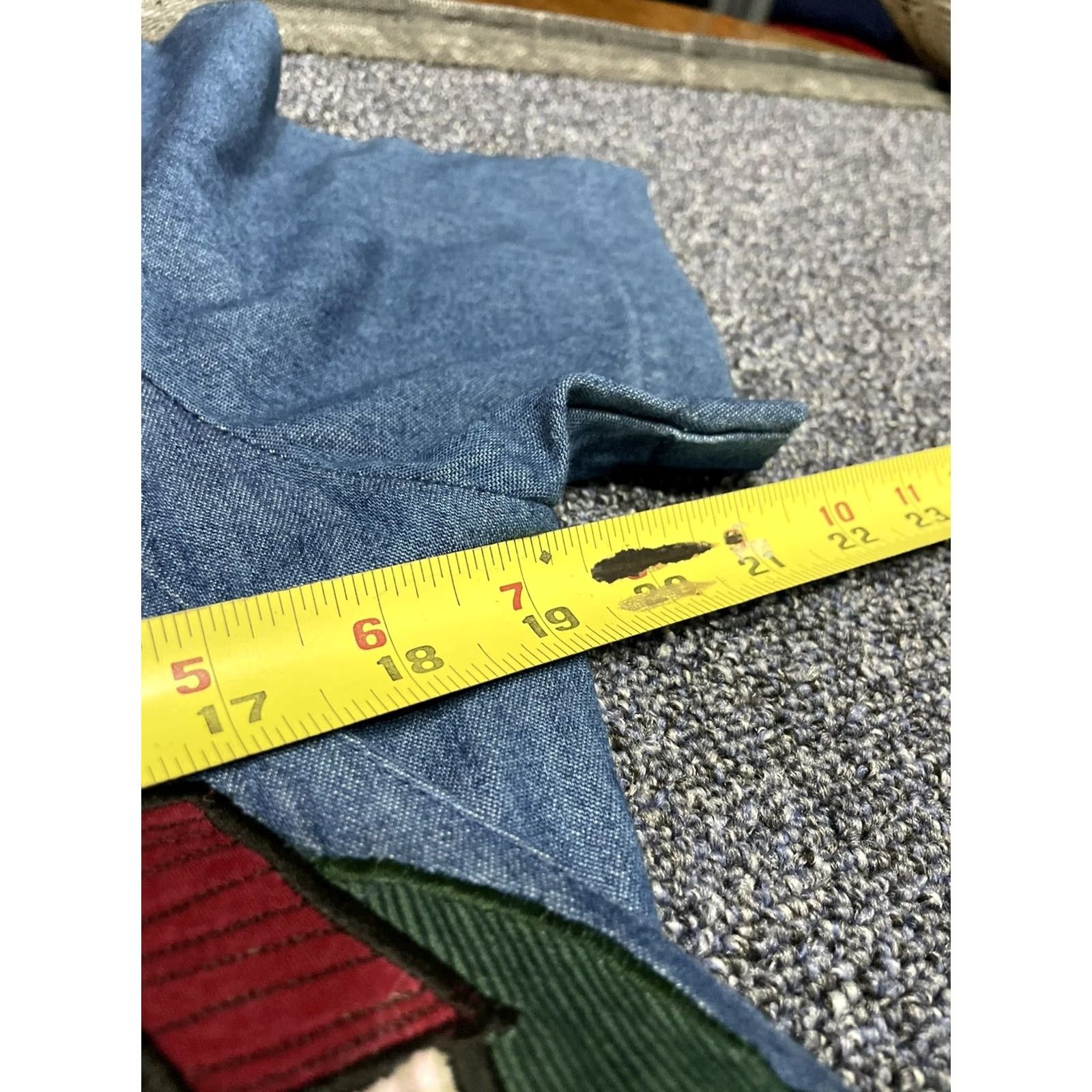 Denime VINTAGE Country Wear Clothing Company Dress 10P Lace Collar 90s Denim Cottage Blue Midi Cotton Size L / US 10 / IT 46 - 3 Thumbnail
