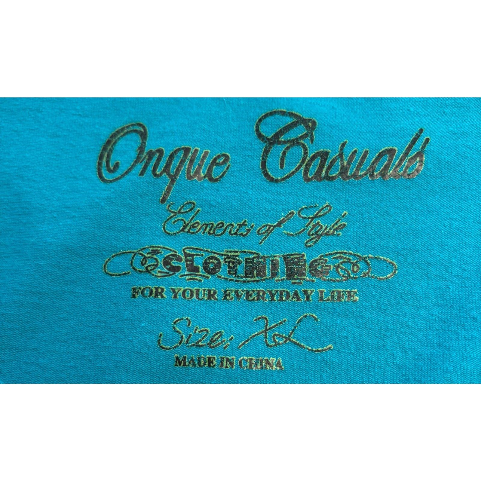 Other Onque Casuals Turquoise Embellished Top XL 3/4 Sleeve Size XL / US 12-14 / IT 48-50 - 3 Thumbnail