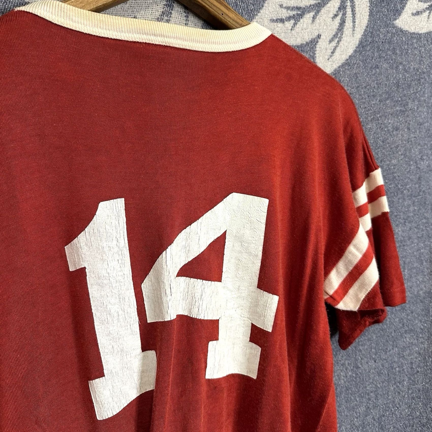 Mason's VINTAGE Mason Shirt Mens Large Red 60s Jersey T-Shirt USA Made Sportswear/Beach 1960s 14 W 14/14? Size US L / EU 52-54 / 3 - 6 Thumbnail