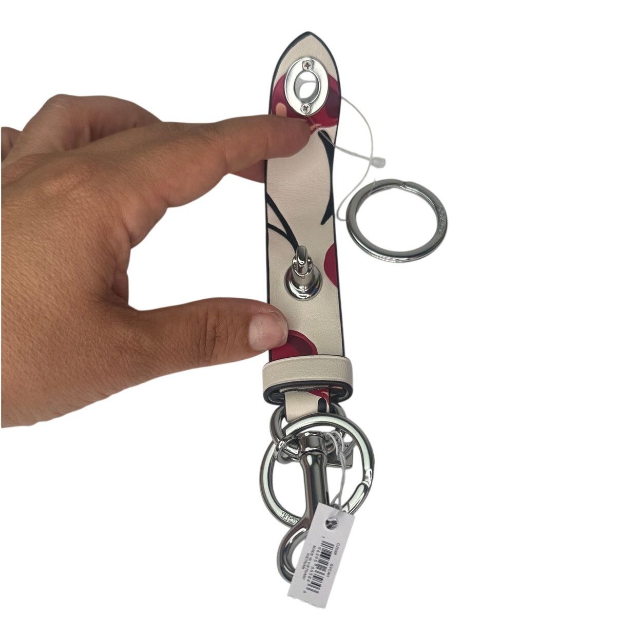 Coach Coach Trigger Snap Bag Charm With Cherry Print Keychain Size ONE SIZE - 6 Thumbnail