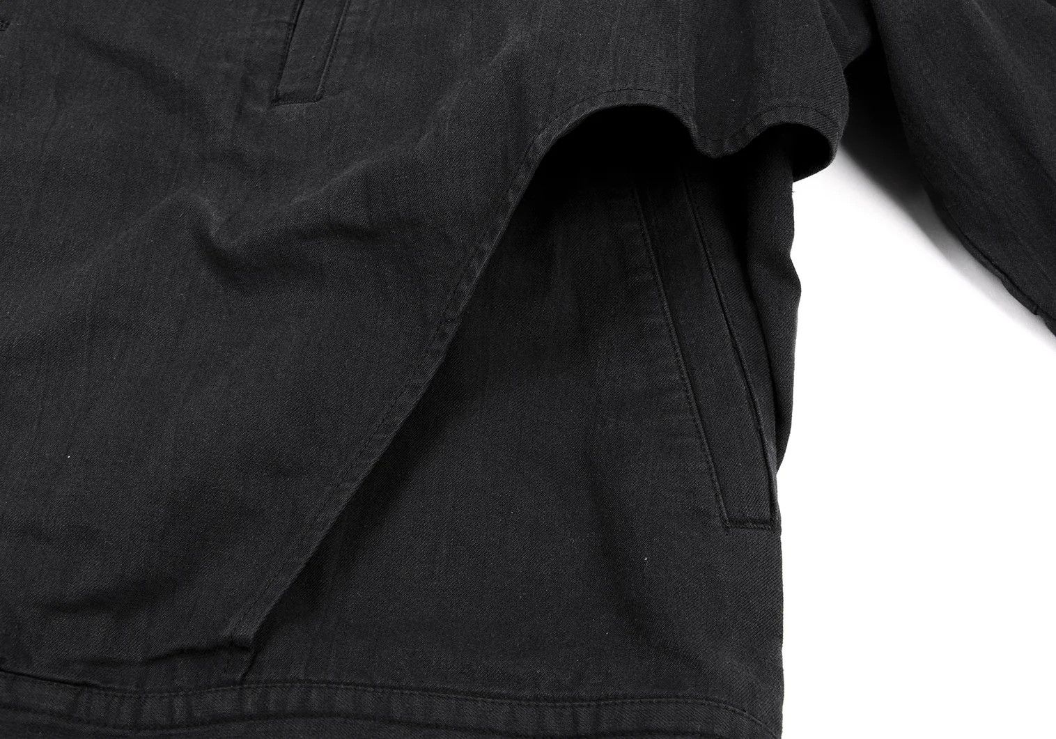 Issey Miyake Cotton Layered No-Collar Jacket in Black Size M Size US M / EU 48-50 / 2 - 10 Thumbnail