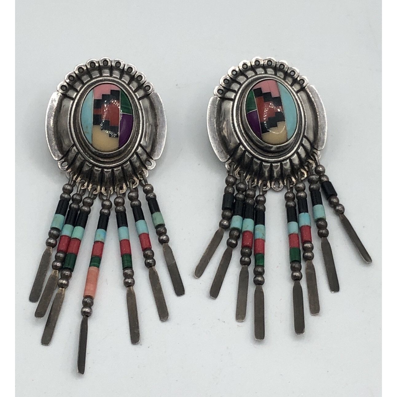 Other Vintage Sterling Silver Southwestern Turquoise Stone Bead Ta Size ONE SIZE - 3 Thumbnail