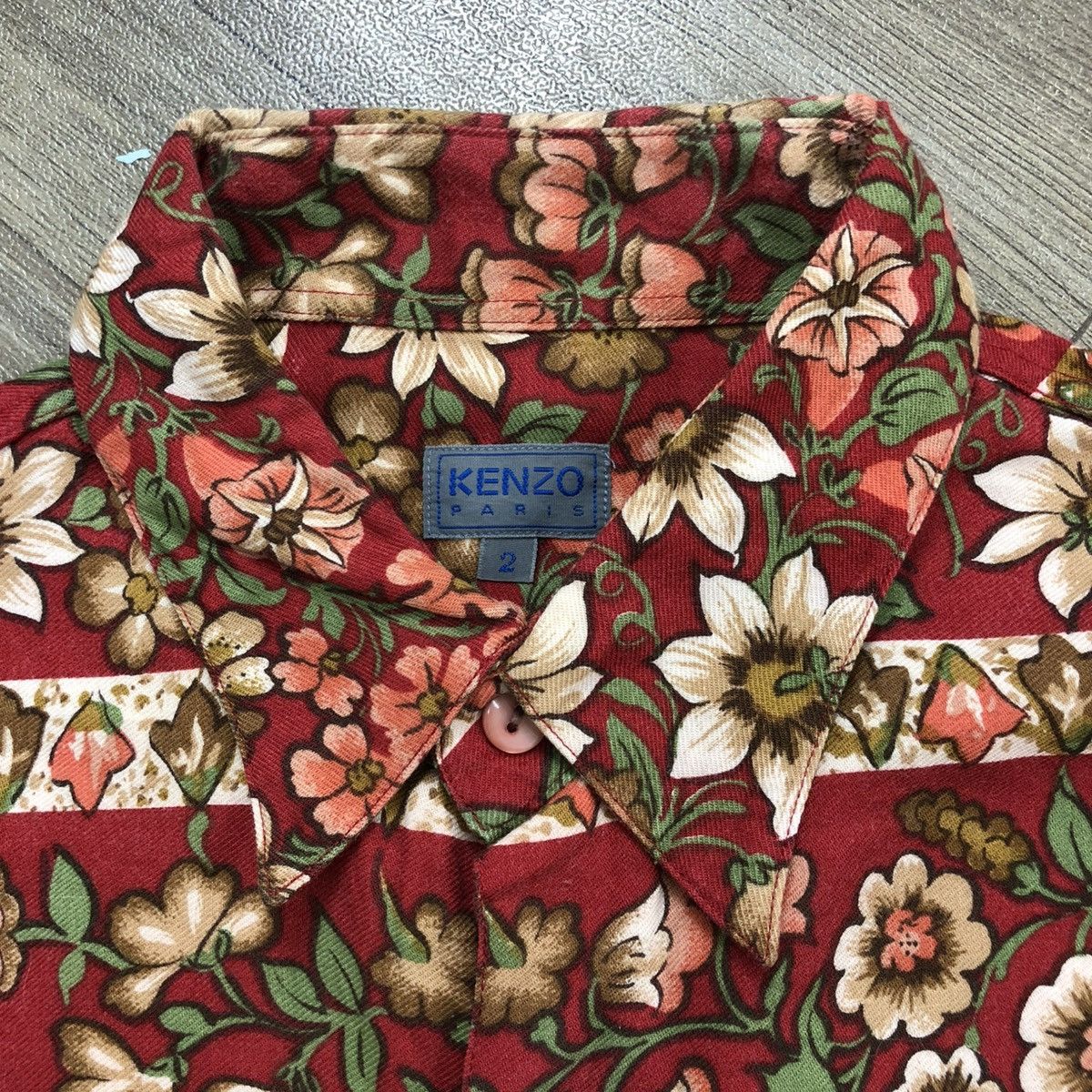 Kenzo × Vintage 1990s Kenzo Paris Seaside Village View Floral 3D Print Shirt Size US L / EU 52-54 / 3 - 3 Thumbnail