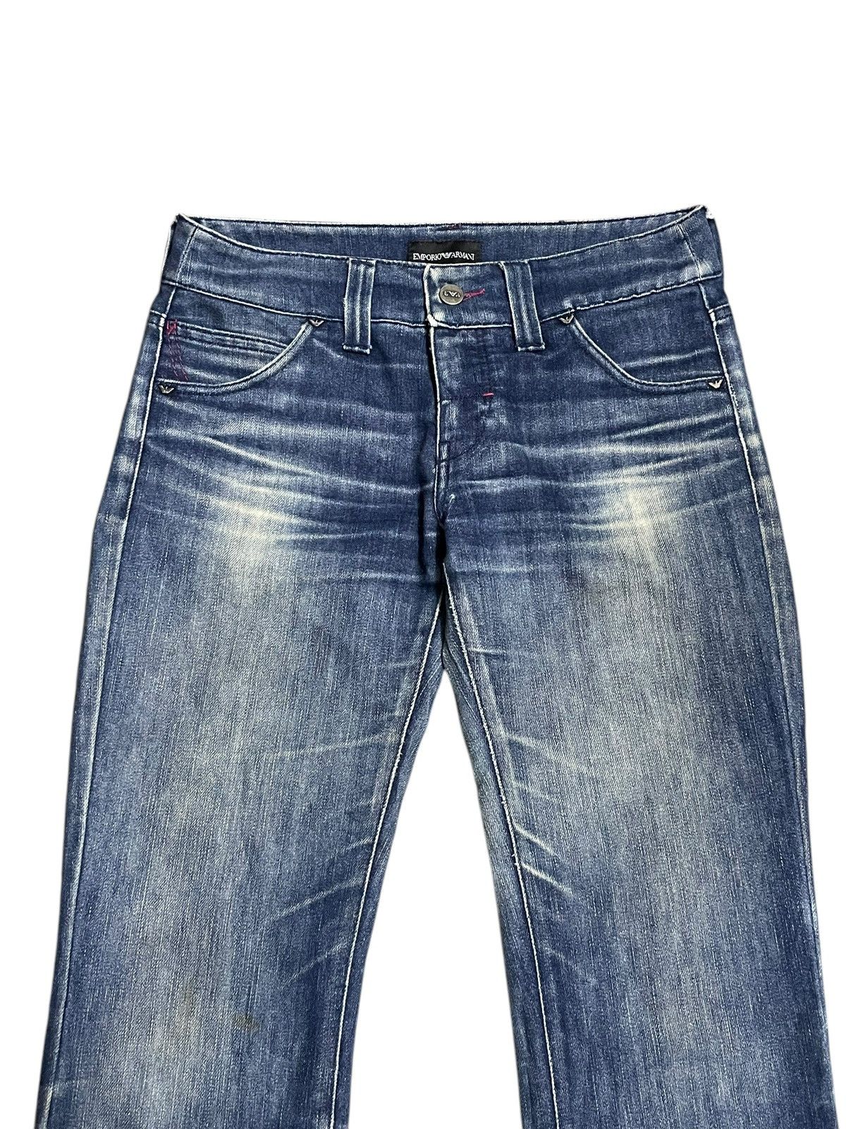 Emporio Armani Vintage Y2K Emporio Armani Beads At Back Style Bootcut Jeans Size 29" - 2 Thumbnail
