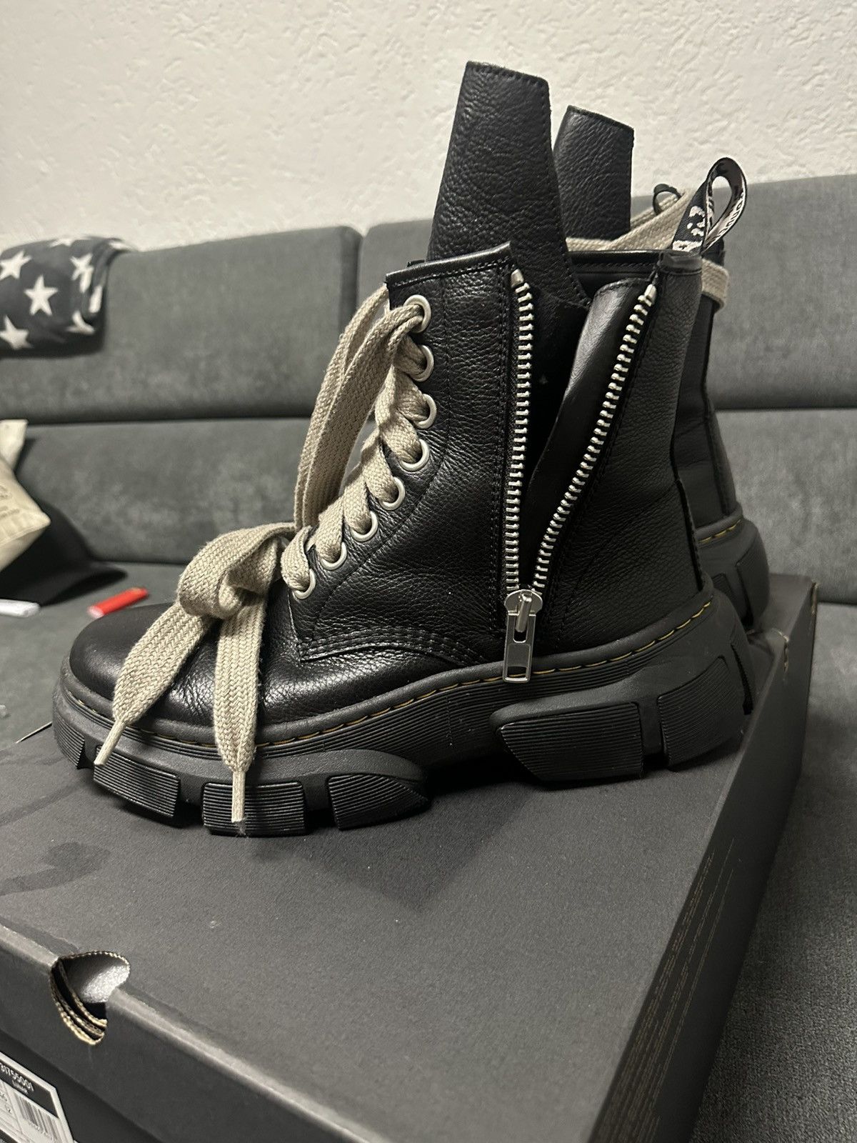 Dr. Martens × Rick Owens RICK OWENS X DR. MARTENS 1460 DMXL JUMBO LACE BOOT Size US 12.5 / EU 45-46 - 3 Thumbnail
