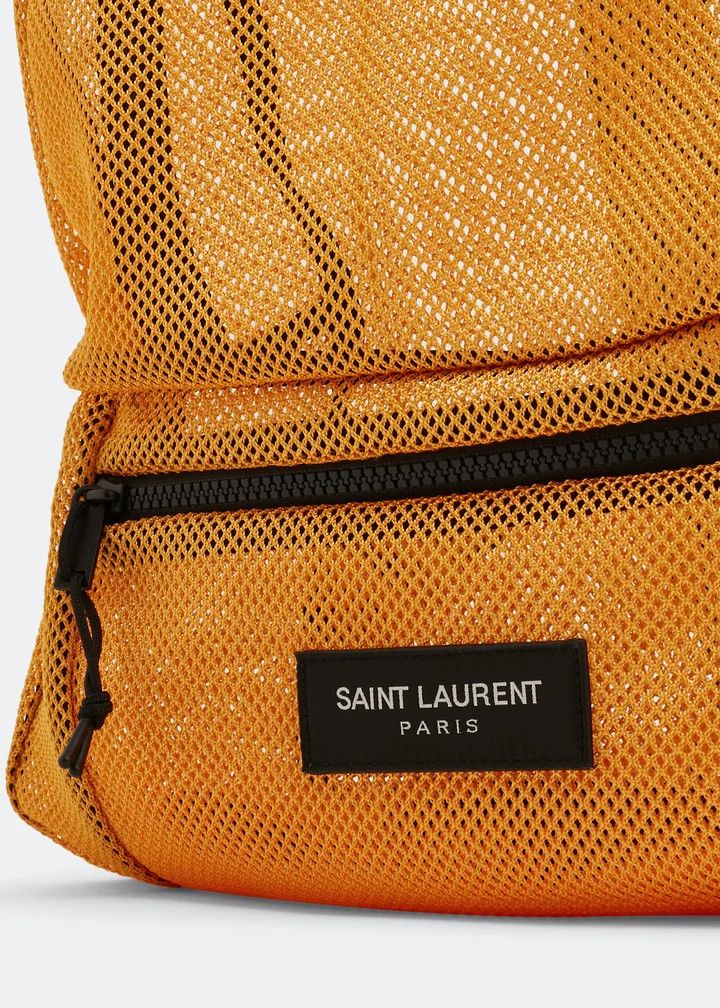Saint Laurent Paris o1bcso1str1225 Size: OS/Slp Backpack In Mesh in Yellow Size ONE SIZE - 3 Thumbnail