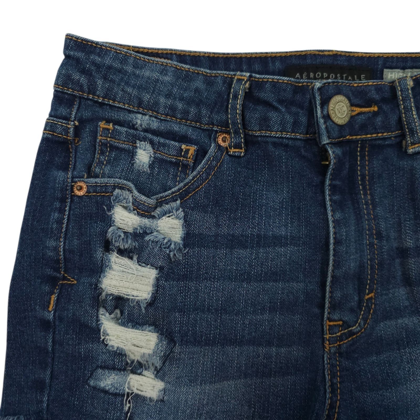 Aeropostale Aeropostale High Waisted Denim Shorts 4 Shorty Distressed Size 27" / US 4 / IT 40 - 10 Thumbnail