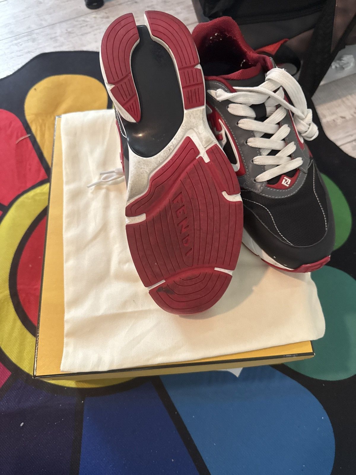 Fendi Black/ red fendi Size US 10 / EU 43 - 5 Thumbnail