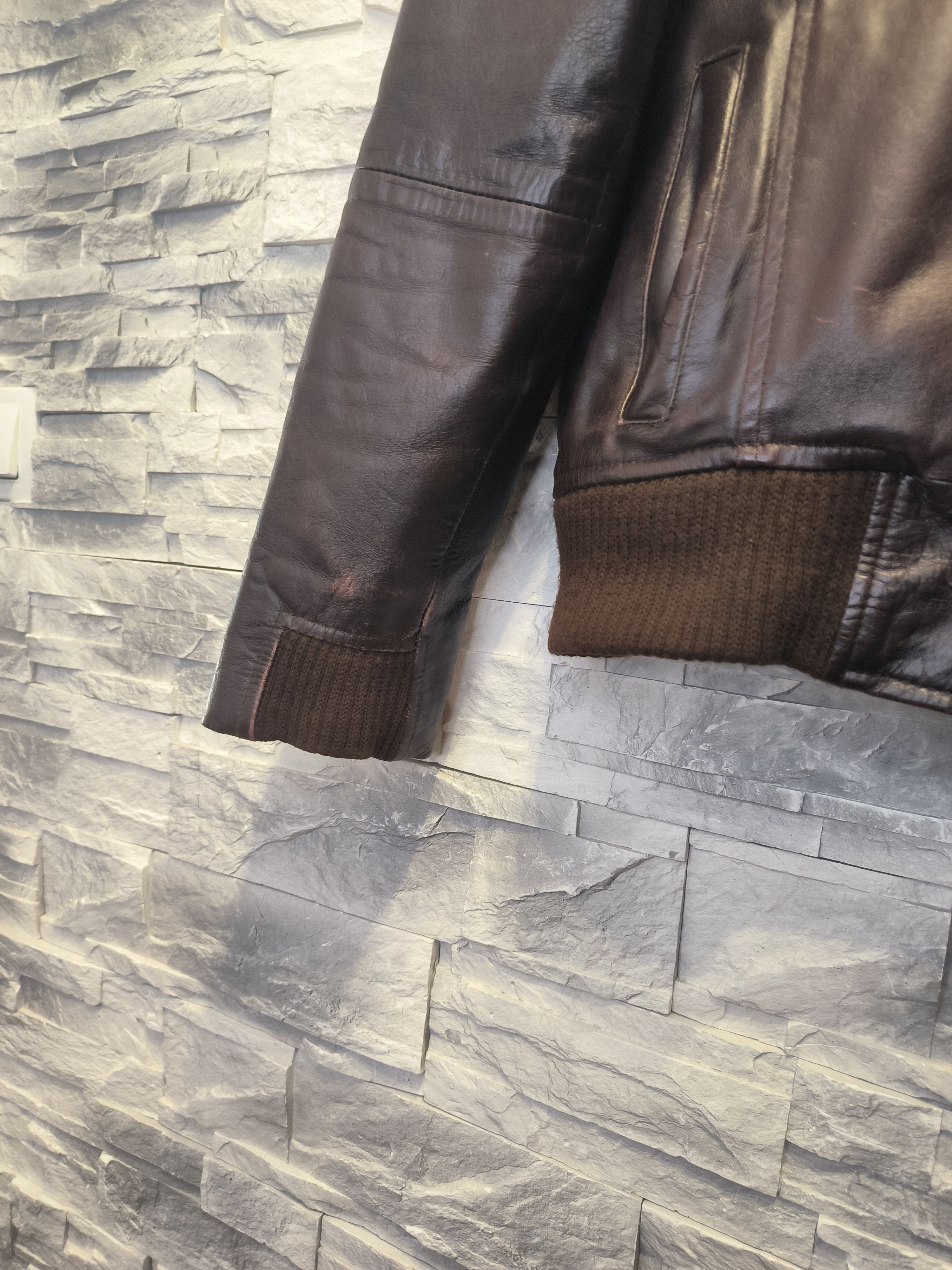 Vintage Vintage Leather Jacket Brown Basic Bomber Size US S / EU 44-46 / 1 - 6 Thumbnail