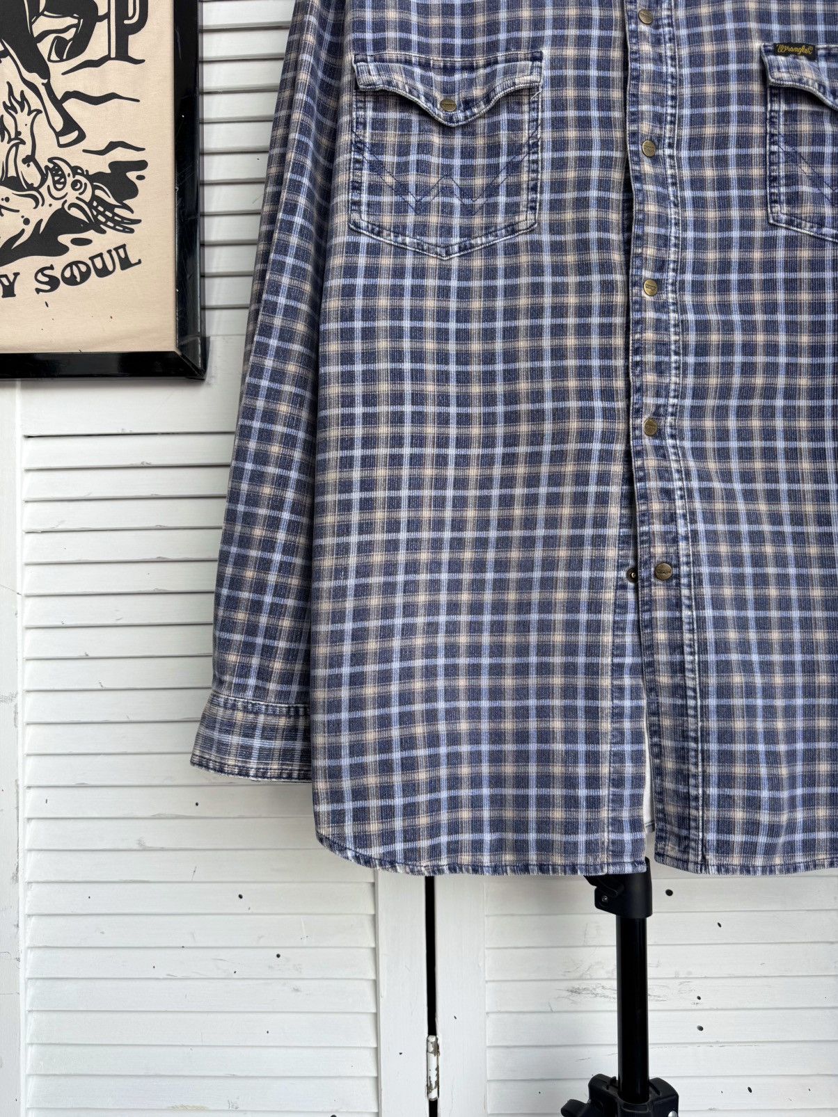 Wrangler Vintage Wrangler Western Plaid Flannel Snap Button Shirt Size US XL / EU 56 / 4 - 3 Thumbnail