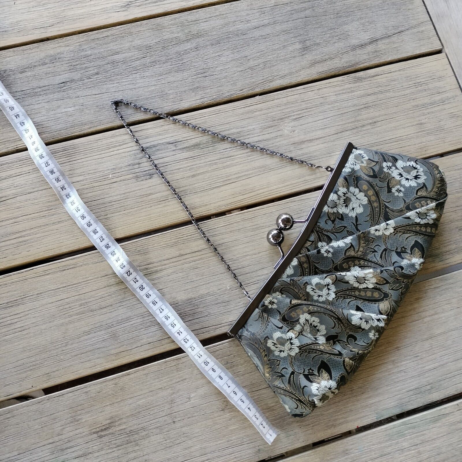 Designer Y2K 2000s Bag Shoulder Clutch Floral Baguette Mini Metallic Size ONE SIZE - 9 Thumbnail