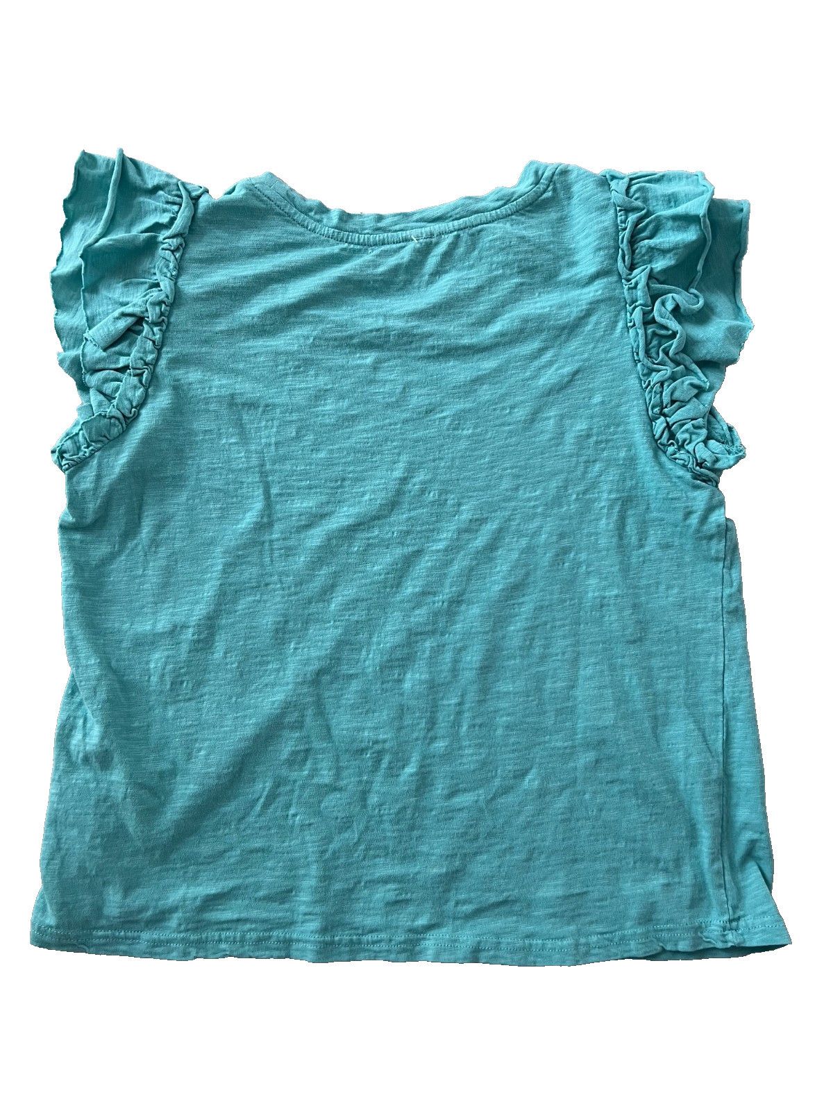 Free People Free People Ruffled Short Sleeve Tee Green ( XL ) Size XL / US 12-14 / IT 48-50 - 2 Thumbnail