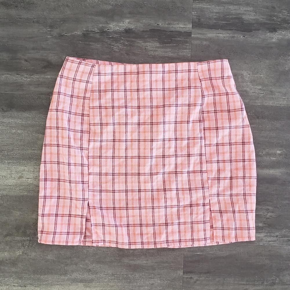 Shein Pink Plaid SHEIN High Waisted Mini Size 28" / US 6 / IT 42 - 1 Thumbnail