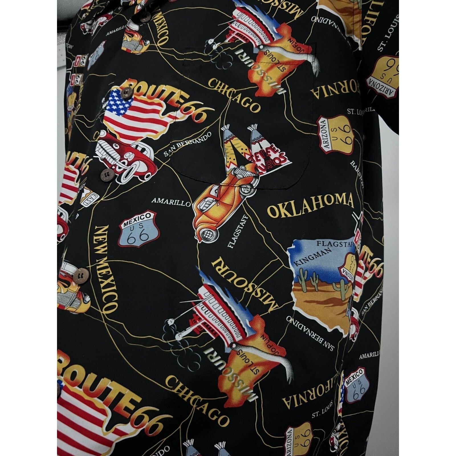 Other Route 66 All Over Graphic Print Button Shirt Large Pocket Size US L / EU 52-54 / 3 - 5 Thumbnail
