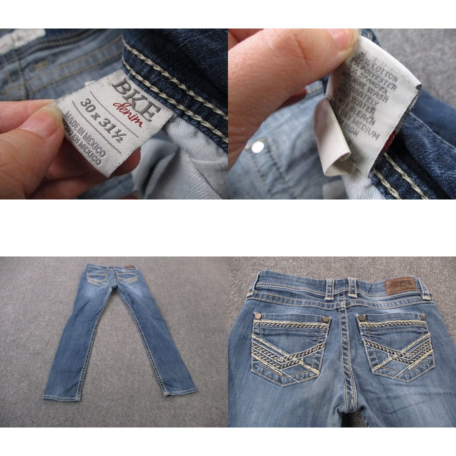 Vintage BKE Buckle Jeans Womens 30 X 31.5 Sabrina Straight Faded Y2K Country Distressed Size 24" / US 00 / IT 34 - 8 Thumbnail