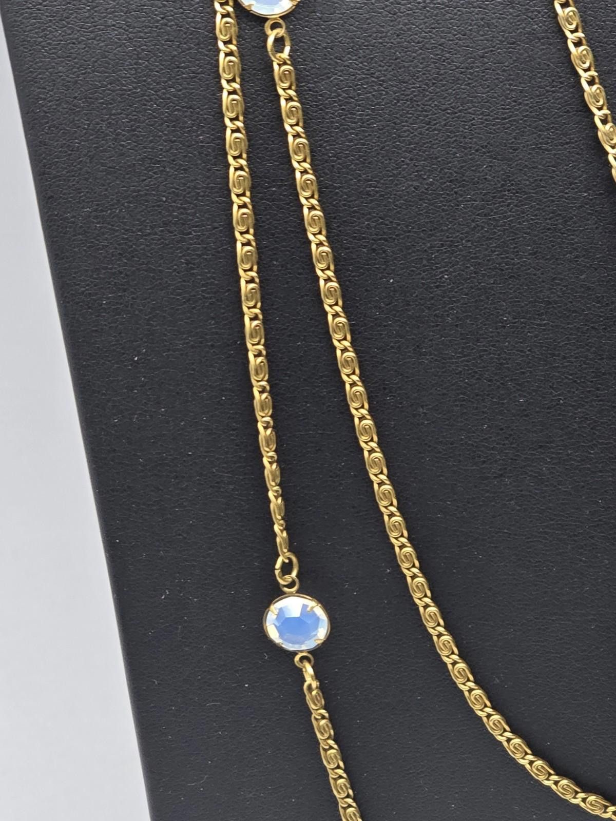 Other Vintage Goldette Multi Strand Necklace w/ Opaline Pendant Size ONE SIZE - 6 Thumbnail